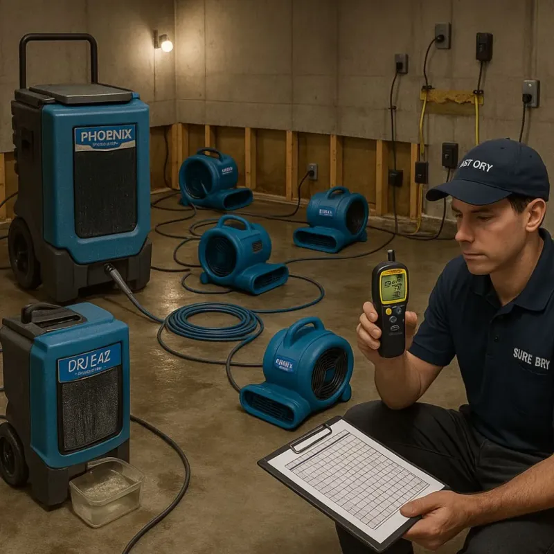 Structural Drying and Dehumidification process in East Sonora, CA